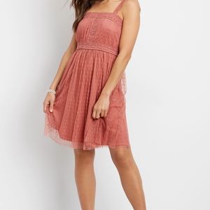 Mesh Crochet Trim Dress
